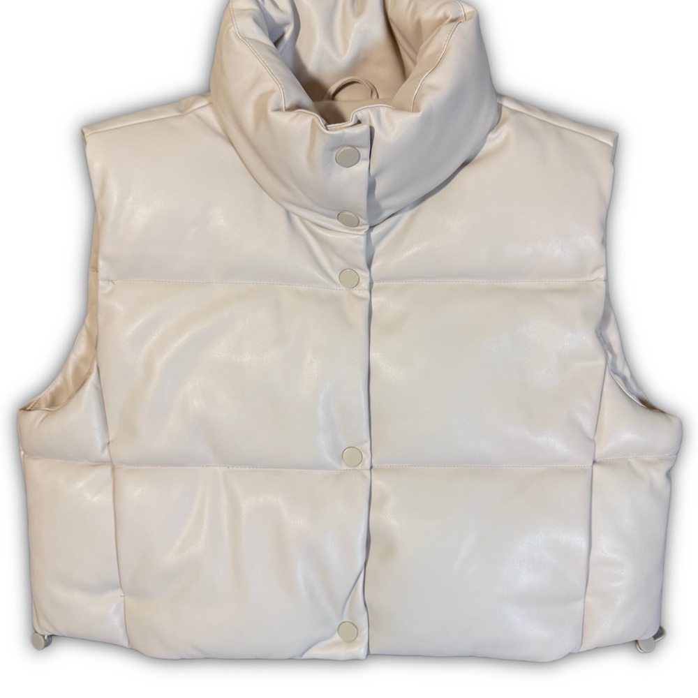 Faux leather puffer Vest for Women